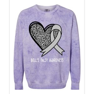 Bell’s Palsy Awareness Silver Ribbon Gift Colorblast Crewneck Sweatshirt