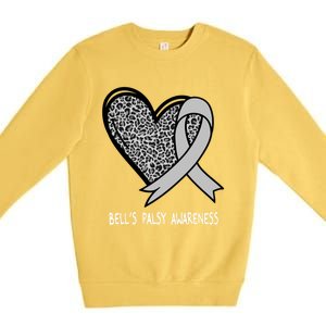 Bell’s Palsy Awareness Silver Ribbon Gift Premium Crewneck Sweatshirt