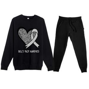 Bell’s Palsy Awareness Silver Ribbon Gift Premium Crewneck Sweatsuit Set