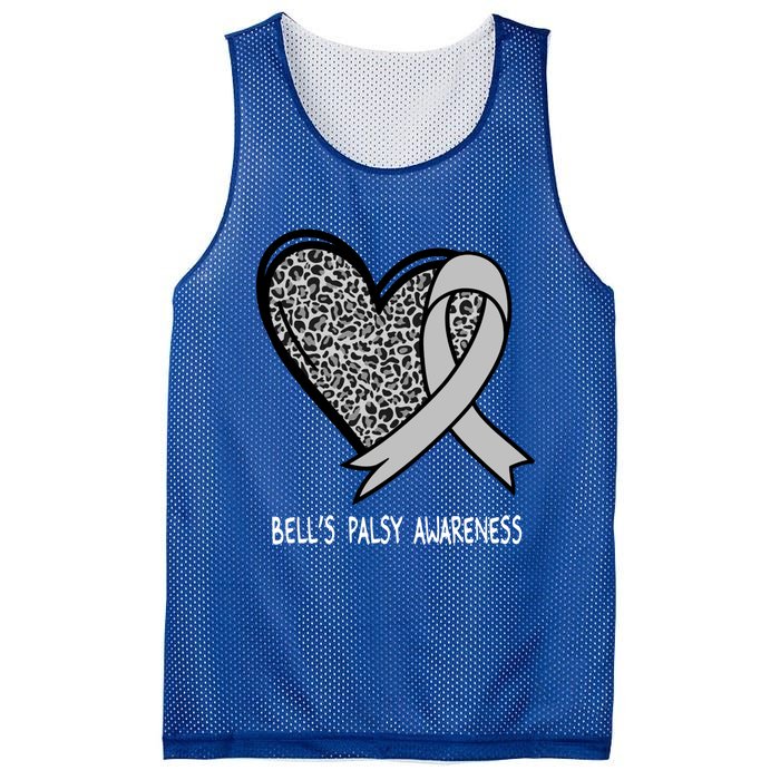 Bell’s Palsy Awareness Silver Ribbon Gift Mesh Reversible Basketball Jersey Tank