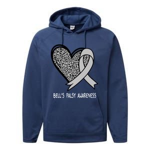 Bell’s Palsy Awareness Silver Ribbon Gift Performance Fleece Hoodie