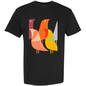 Bird Print Art Deco 60s Style Minimal Hippy Retro Cool Garment-Dyed Heavyweight T-Shirt