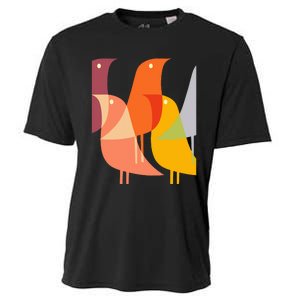 Bird Print Art Deco 60s Style Minimal Hippy Retro Cool Cooling Performance Crew T-Shirt