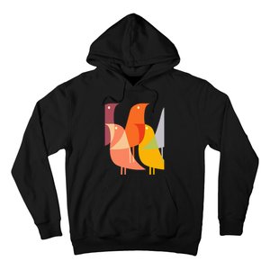 Bird Print Art Deco 60s Style Minimal Hippy Retro Cool Hoodie