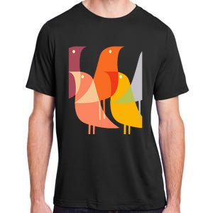 Bird Print Art Deco 60s Style Minimal Hippy Retro Cool Adult ChromaSoft Performance T-Shirt