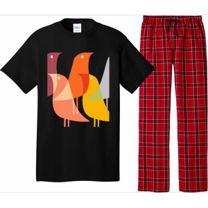 Bird Print Art Deco 60s Style Minimal Hippy Retro Cool Pajama Set