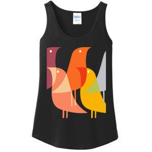 Bird Print Art Deco 60s Style Minimal Hippy Retro Cool Ladies Essential Tank