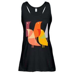 Bird Print Art Deco 60s Style Minimal Hippy Retro Cool Ladies Essential Flowy Tank