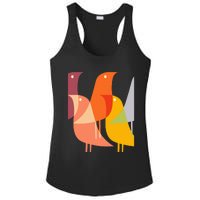 Bird Print Art Deco 60s Style Minimal Hippy Retro Cool Ladies PosiCharge Competitor Racerback Tank