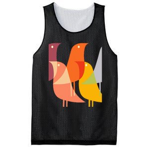 Bird Print Art Deco 60s Style Minimal Hippy Retro Cool Mesh Reversible Basketball Jersey Tank