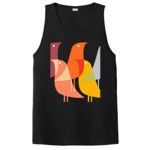 Bird Print Art Deco 60s Style Minimal Hippy Retro Cool PosiCharge Competitor Tank