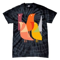 Bird Print Art Deco 60s Style Minimal Hippy Retro Cool Tie-Dye T-Shirt