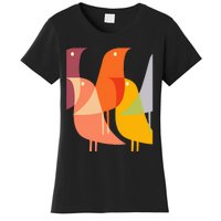 Bird Print Art Deco 60s Style Minimal Hippy Retro Cool Women's T-Shirt