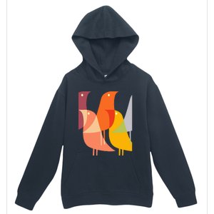 Bird Print Art Deco 60s Style Minimal Hippy Retro Cool Urban Pullover Hoodie