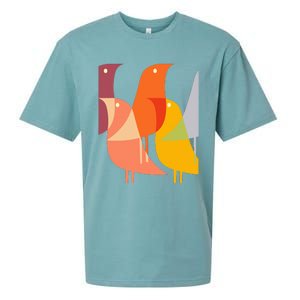 Bird Print Art Deco 60s Style Minimal Hippy Retro Cool Sueded Cloud Jersey T-Shirt