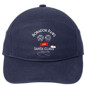 Borador Paws And Santa Claus Dog Lover Gift 7-Panel Snapback Hat