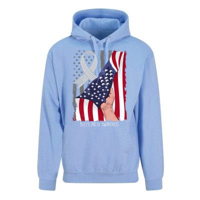 Bell’s Palsy Awareness Vintage American Flag Silver Ribbon Funny Gift Unisex Surf Hoodie