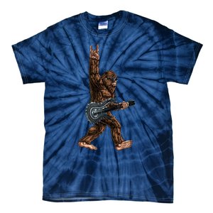 Bigfoot Playing A Dragon Guitar Rock On Sasquatch Big Foot Tie-Dye T-Shirt