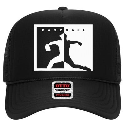 Baseball Pitcher Apparel Baseball High Crown Mesh Back Trucker Hat