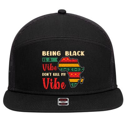 Black Pride African Culture Black History Month Vibe Gift 7 Panel Mesh Trucker Snapback Hat