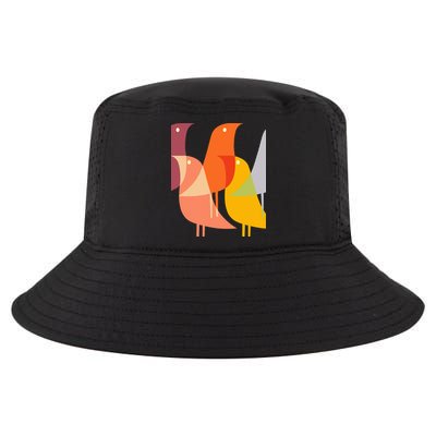 Bird Print Art Deco 60s Style Minimal Hippy Retro Cool Cool Comfort Performance Bucket Hat