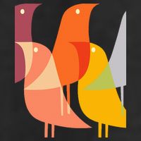 Bird Print Art Deco 60s Style Minimal Hippy Retro Cool Cool Comfort Performance Bucket Hat