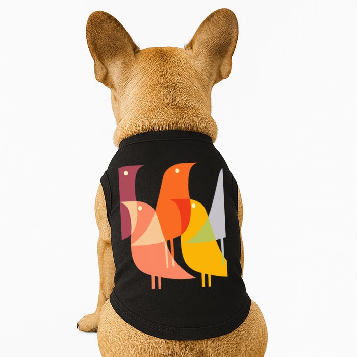 Bird Print Art Deco 60s Style Minimal Hippy Retro Cool Doggie Tank