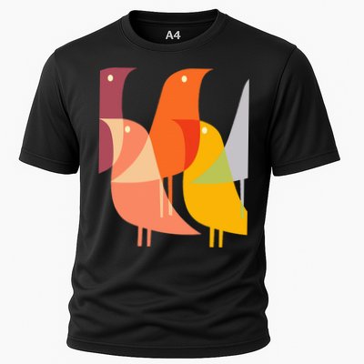 Bird Print Art Deco 60s Style Minimal Hippy Retro Cool Performance Shirt