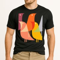 Bird Print Art Deco 60s Style Minimal Hippy Retro Cool Performance Shirt