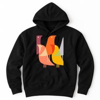Bird Print Art Deco 60s Style Minimal Hippy Retro Cool Hoodie
