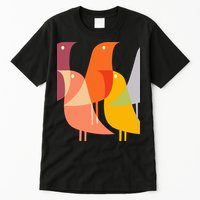 Bird Print Art Deco 60s Style Minimal Hippy Retro Cool Tall T-Shirt