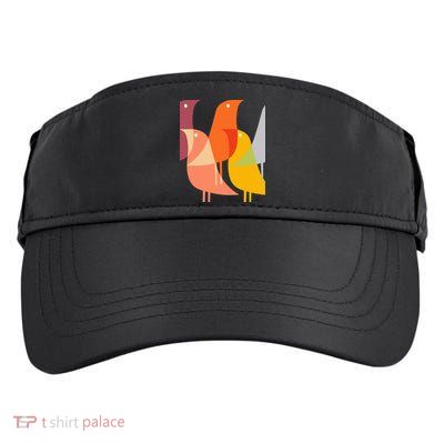 Bird Print Art Deco 60s Style Minimal Hippy Retro Cool Adult Drive Performance Visor