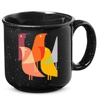 Bird Print Art Deco 60s Style Minimal Hippy Retro Cool 15oz Campfire Ceramic Mug