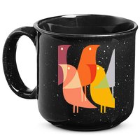 Bird Print Art Deco 60s Style Minimal Hippy Retro Cool 15oz Campfire Ceramic Mug