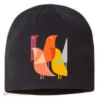 Bird Print Art Deco 60s Style Minimal Hippy Retro Cool Sustainable Beanie
