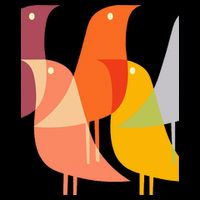 Bird Print Art Deco 60s Style Minimal Hippy Retro Cool Youth Performance Sprint T-Shirt