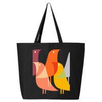 Bird Print Art Deco 60s Style Minimal Hippy Retro Cool 25L Jumbo Tote
