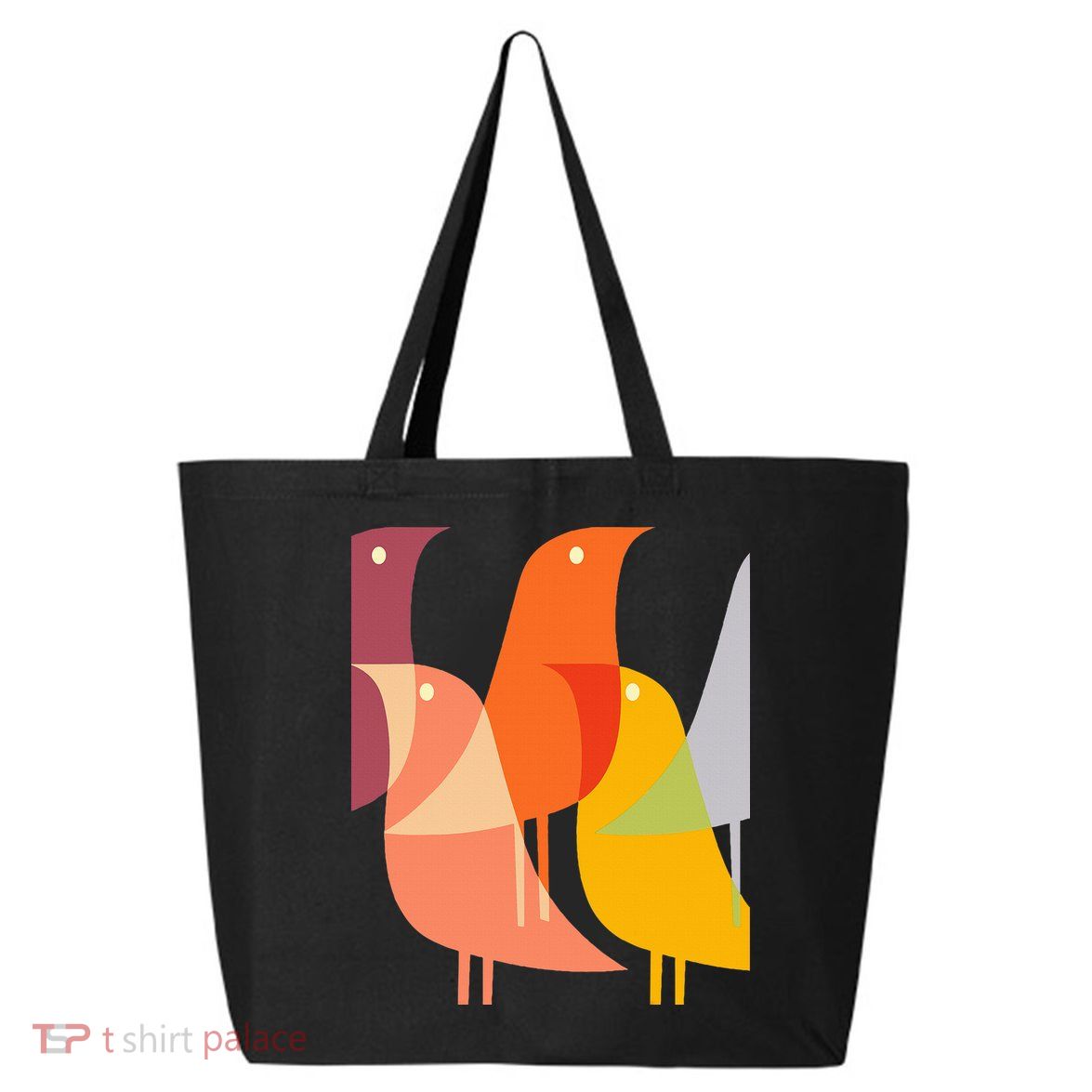 Bird Print Art Deco 60s Style Minimal Hippy Retro Cool 25L Jumbo Tote