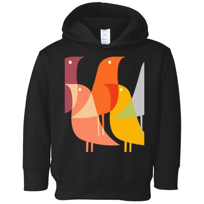 Bird Print Art Deco 60s Style Minimal Hippy Retro Cool Toddler Hoodie