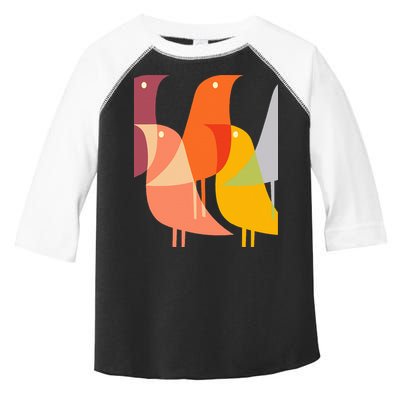 Bird Print Art Deco 60s Style Minimal Hippy Retro Cool Toddler Fine Jersey T-Shirt
