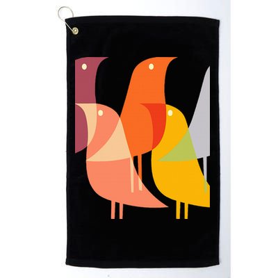 Bird Print Art Deco 60s Style Minimal Hippy Retro Cool Golf Towel