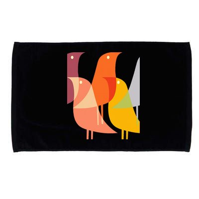 Bird Print Art Deco 60s Style Minimal Hippy Retro Cool Microfiber Hand Towel