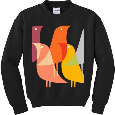 Bird Print Art Deco 60s Style Minimal Hippy Retro Cool Kids Sweatshirt