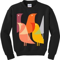 Bird Print Art Deco 60s Style Minimal Hippy Retro Cool Kids Sweatshirt