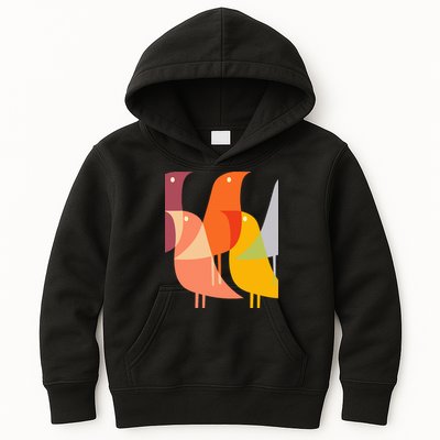 Bird Print Art Deco 60s Style Minimal Hippy Retro Cool Kids Hoodie