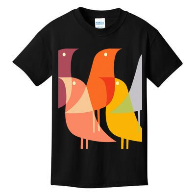 Bird Print Art Deco 60s Style Minimal Hippy Retro Cool Kids T-Shirt