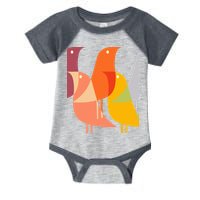 Bird Print Art Deco 60s Style Minimal Hippy Retro Cool Infant Baby Jersey Bodysuit