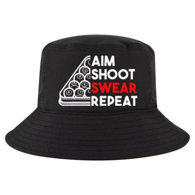 Billiard Pool Aim Shoot Swear Repeat Cool Comfort Performance Bucket Hat