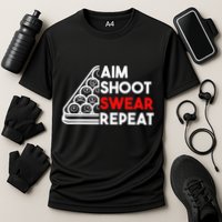 Billiard Pool Aim Shoot Swear Repeat Performance Shirt