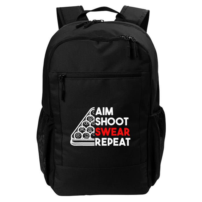 Billiard Pool Aim Shoot Swear Repeat Backpack